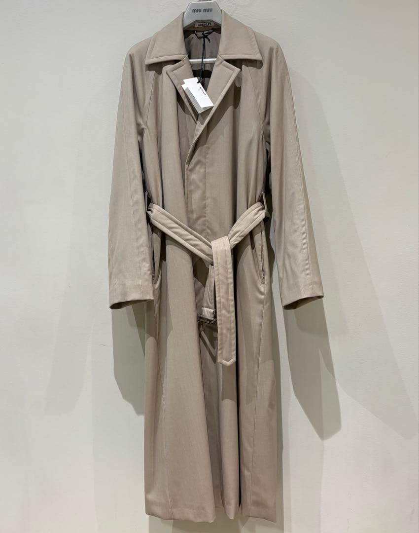 オーラリー／トロピカルウール中綿チェスターフィールドコート新品未使用