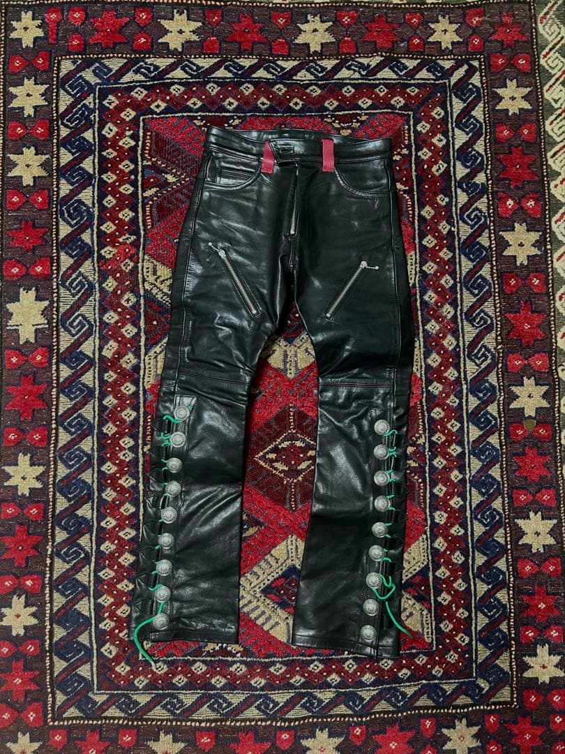 blackmeans レザーパンツ　コンチョ　ホースレザー　22ss
