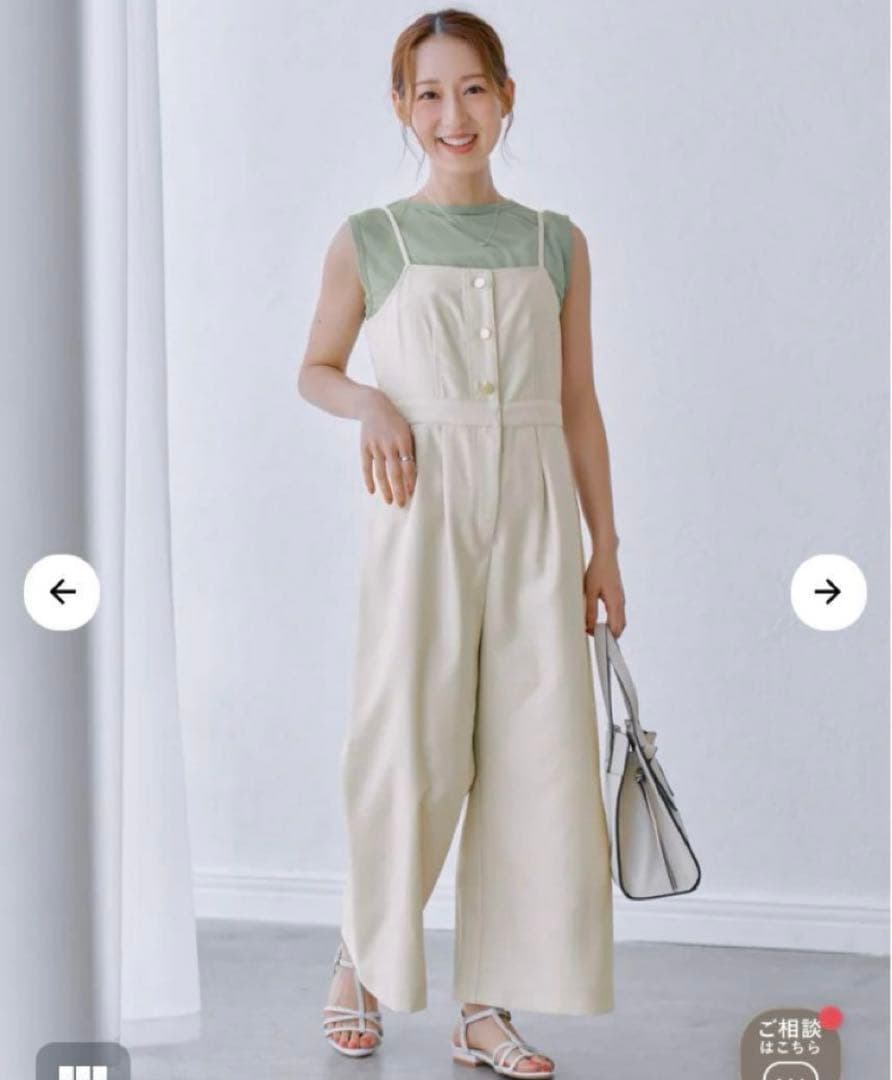 COHINA デニムライクキャミサロペット　アイボリー　レギュラー