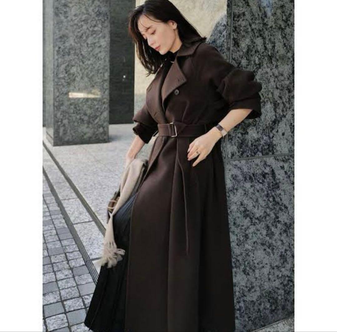 【美品】anuans ウールトレンチコート　ブラウン　2023AW