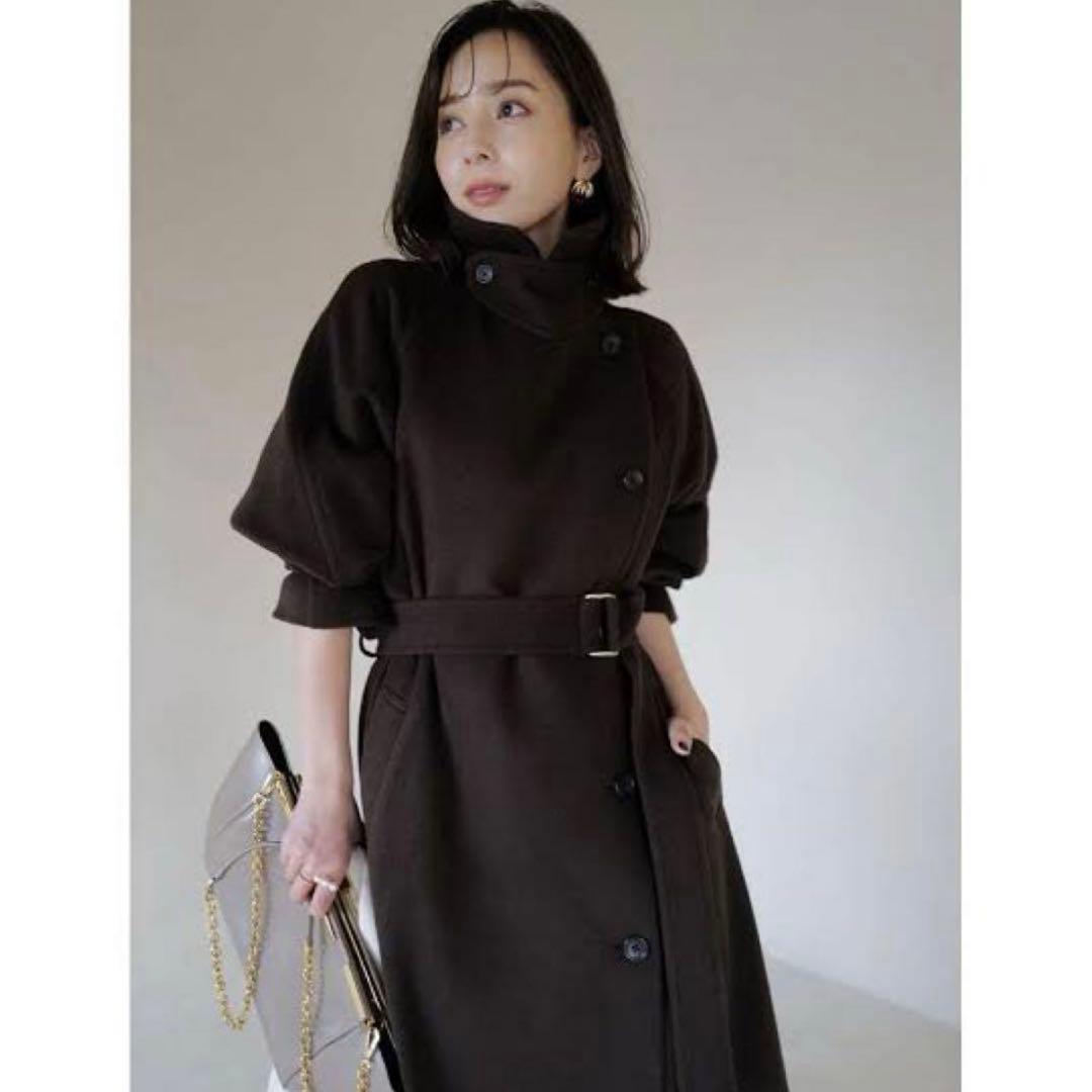【美品】anuans ウールトレンチコート　ブラウン　2023AW