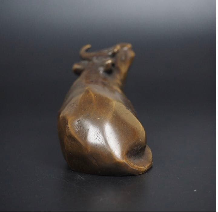 送料無料　時代物　作家物　宗雲造　銅製牛水滴　文房具