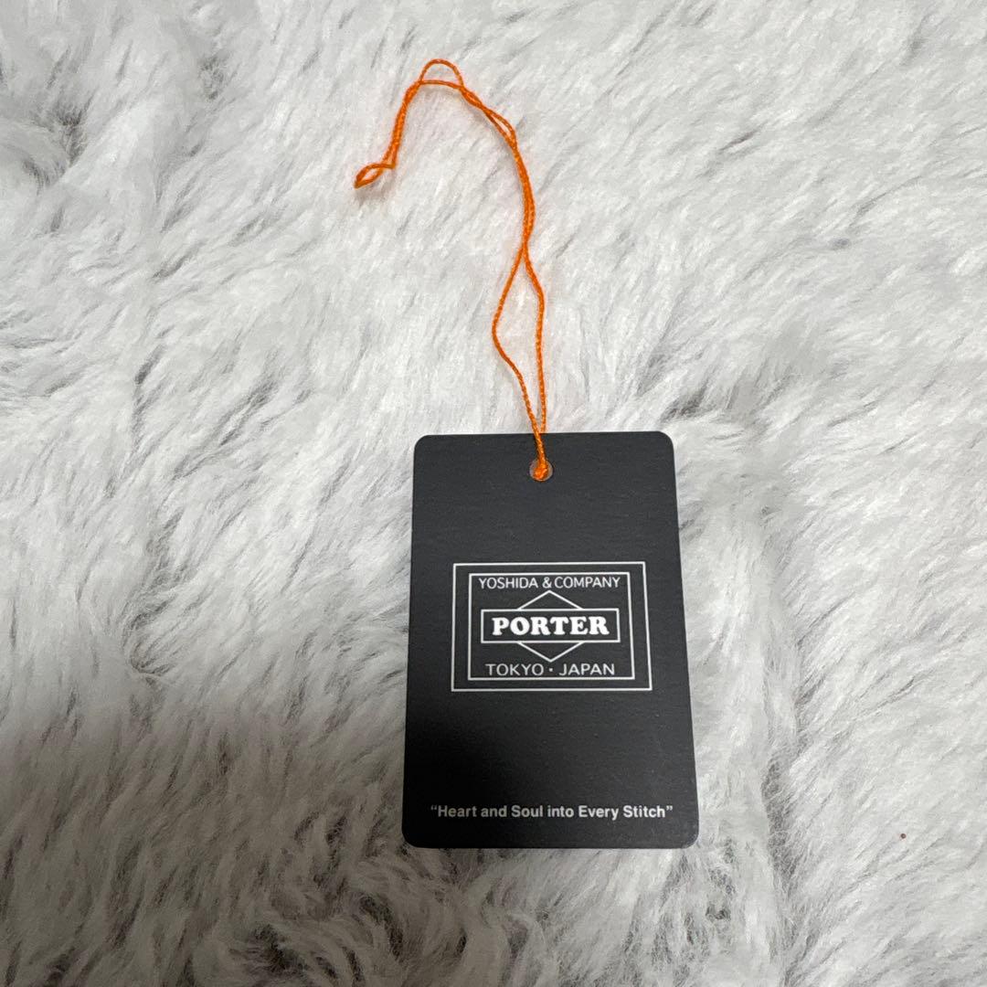 ポーター　プリュム　二つ折り財布　ロゴプレート　ネイビー　レザー