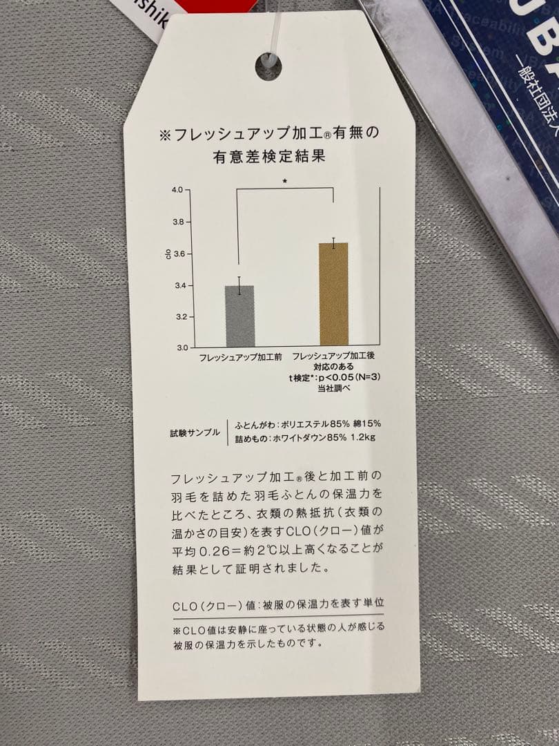西川　羽毛掛け布団・リバクラブ　ハンガリー産グレーグースダウン９３%・シングル