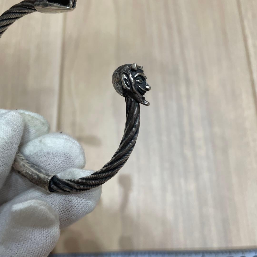 【最終特価】 galcia ガルシア オールシルバー925 バングル 悪魔と蛇