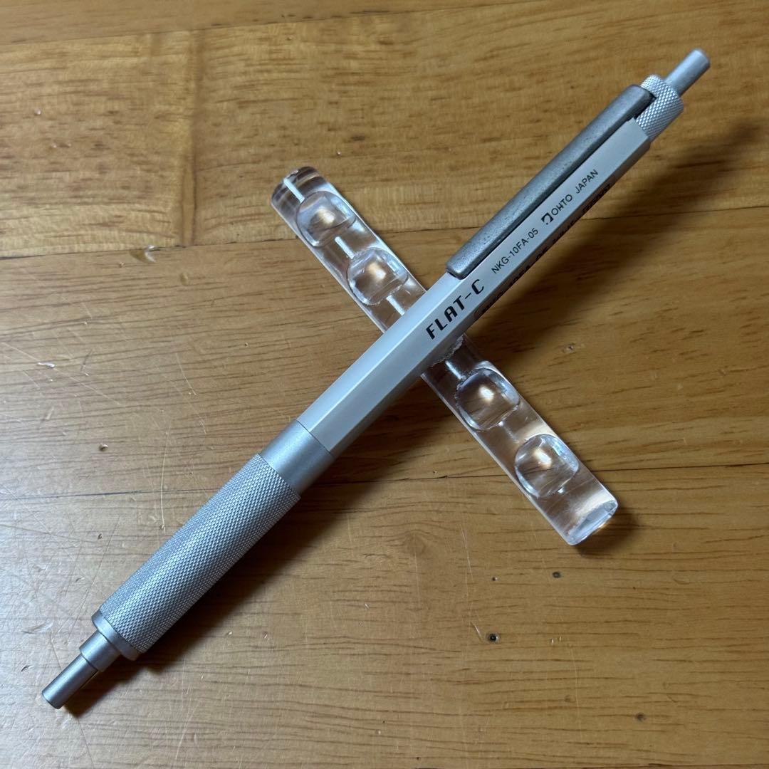 新品 廃盤 OHTO オート FLAT-C フラットシー ボールペン シルバー