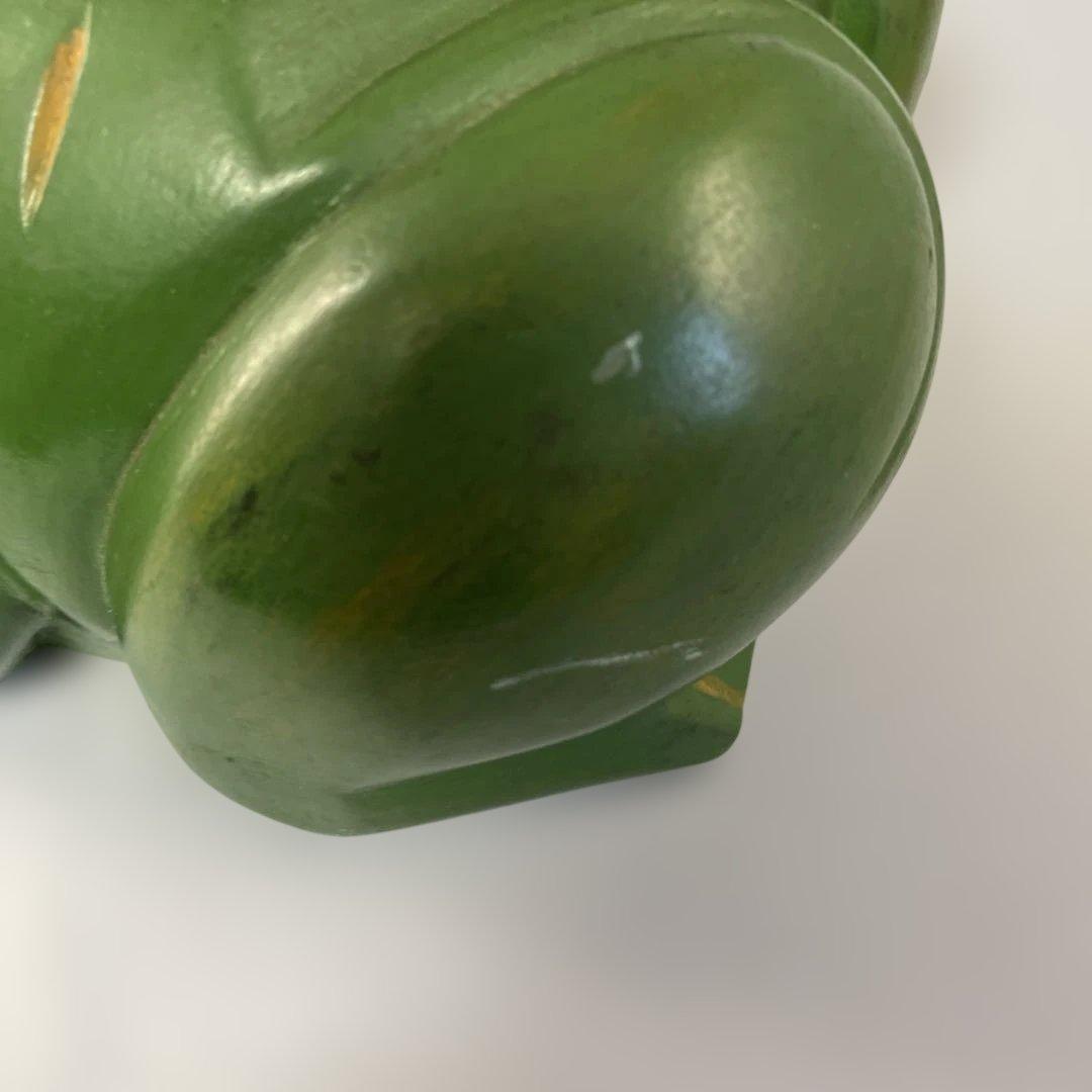 【ヴィンテージ】カエルの木彫り 一木造　小物入れ オブジェ（ハンドメイド）