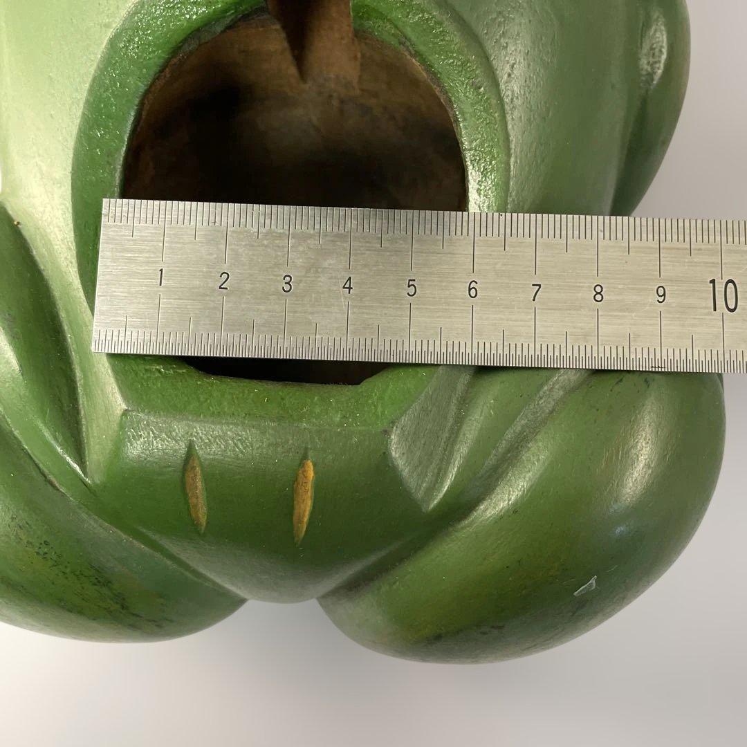 【ヴィンテージ】カエルの木彫り 一木造　小物入れ オブジェ（ハンドメイド）