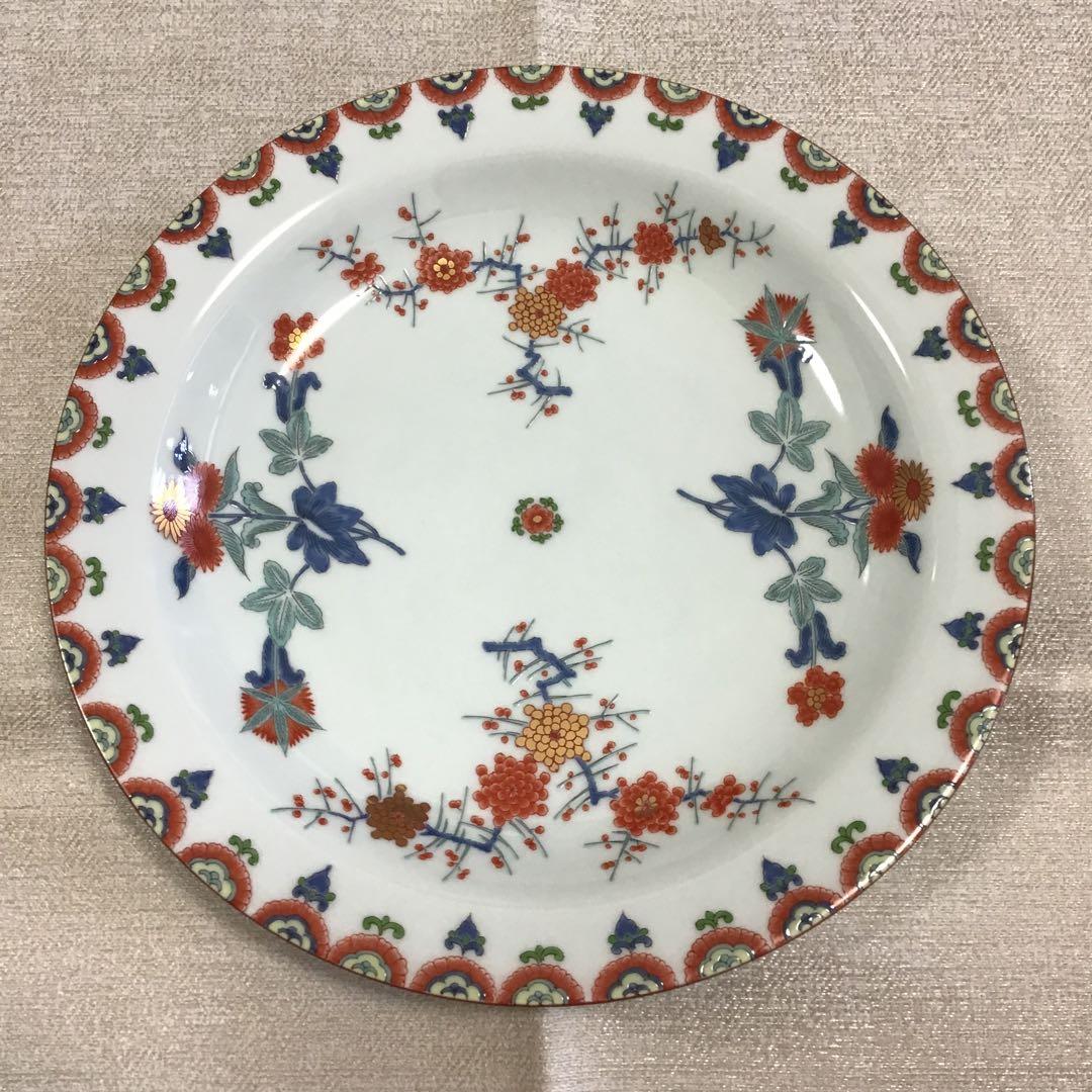 其泉　色絵梅菊文　有田焼　大皿　30cm【新品未使用】