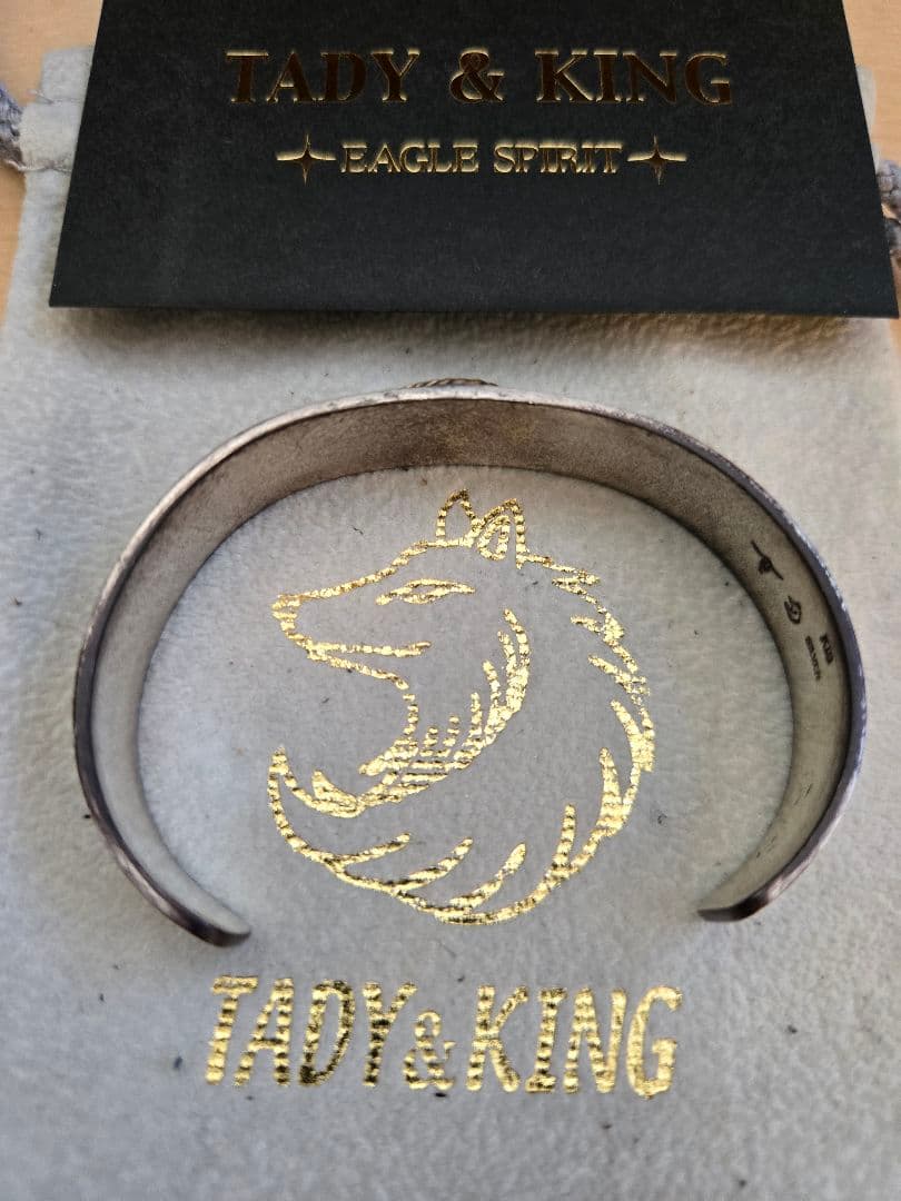 【TADY&KING】平打ちバングル金縄ターコイズ