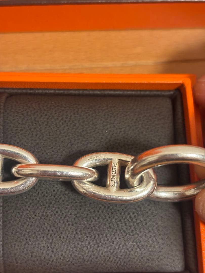 HERMES TGM 12コマ シェーヌダンクル　ブレスレット　シルバー925