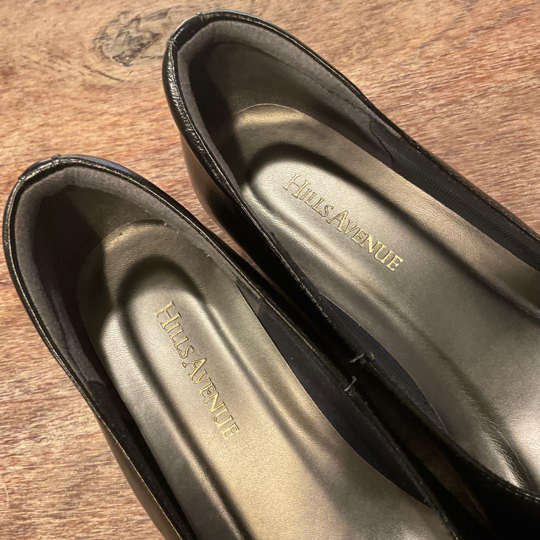 美品 ヒルズアベニュー 23cm ウェーブソール パンプス シューズ ブラック