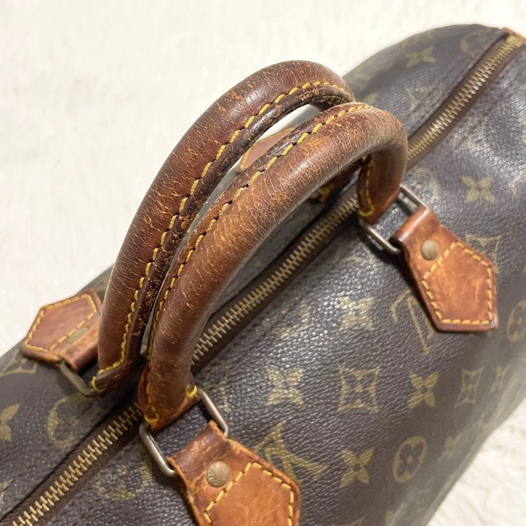 ルイヴィトン　ボストンバッグ　スピーディ35 モノグラム　ブラウン　ヌメ革　廃盤