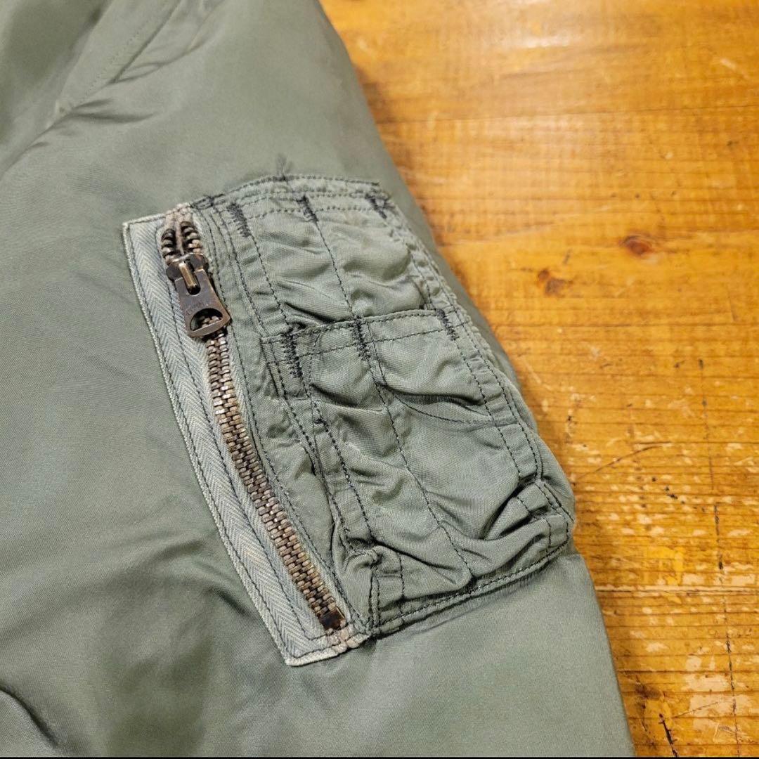 希少 60's USA製 vintage ALPHA MA-1 短丈 グリーン