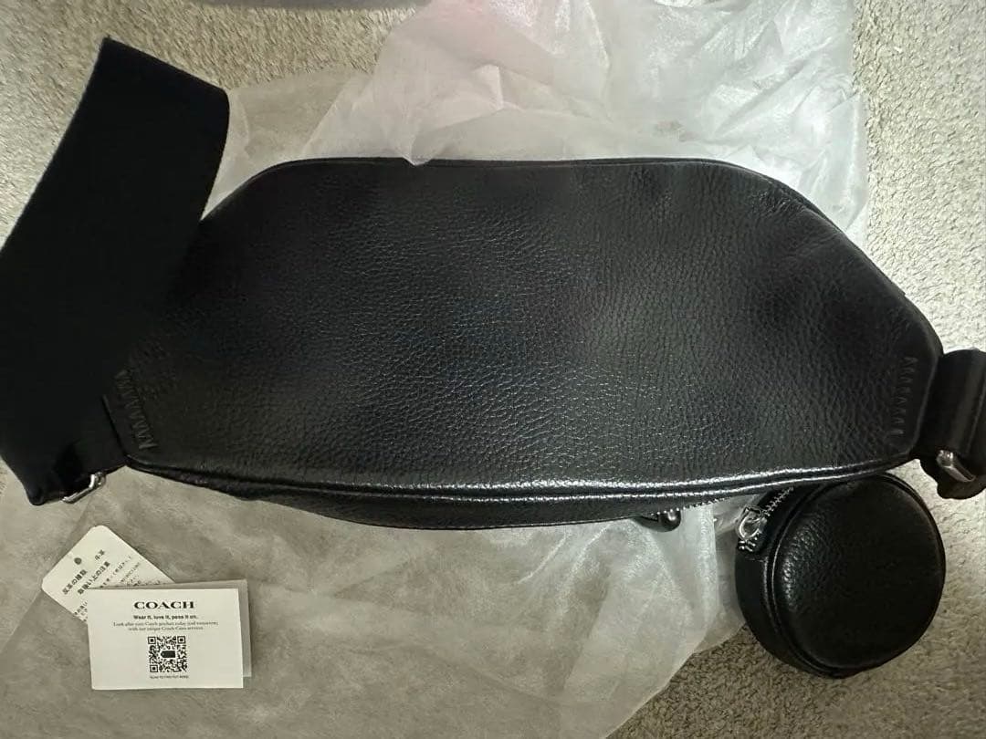 値下 コーチ COACH ブラック エリアス ベルト バッグ ボディバッグ