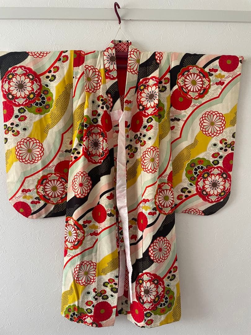 七五三　5歳　アンティークお着物セット　髪飾り付き