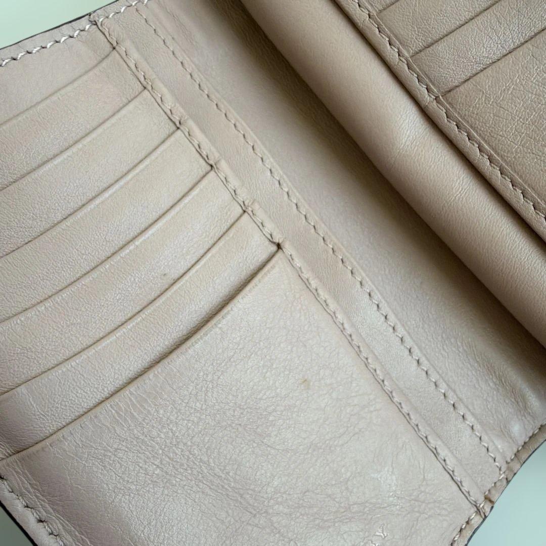 希少 BURBERRY バーバリー メガチェック 二つ折り財布 くすみ ピンク