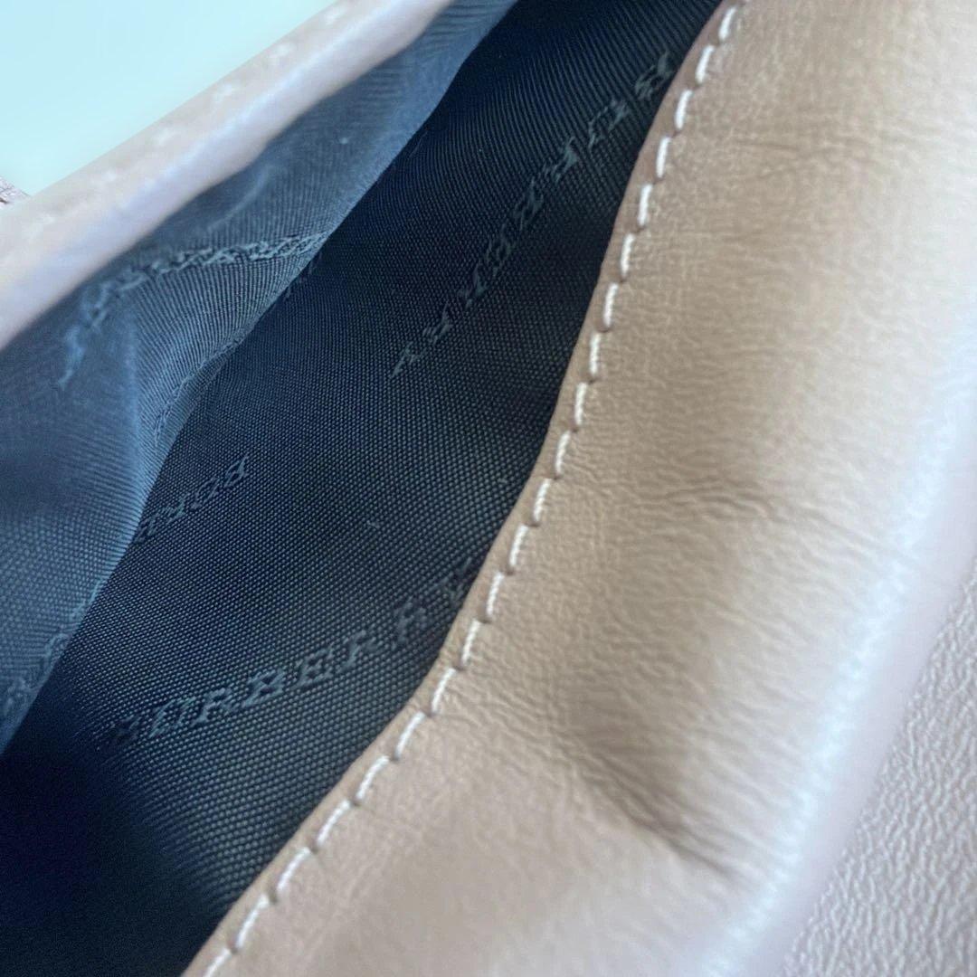 希少 BURBERRY バーバリー メガチェック 二つ折り財布 くすみ ピンク