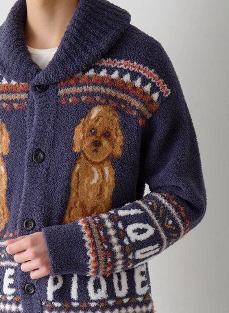 【HOMME】 パウダーノルディック DOGジャガードカウチン L 新品タグ付