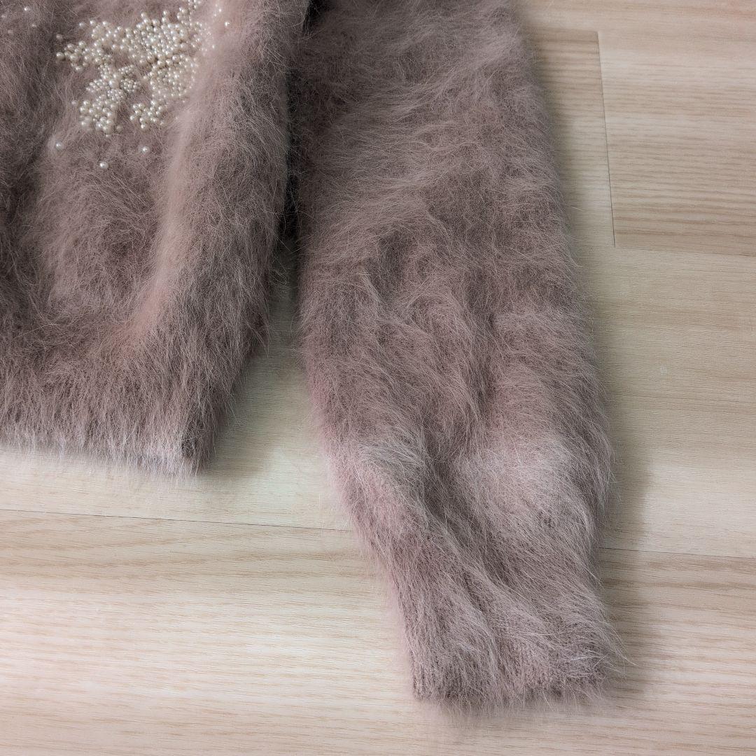 イエナ IENA アンゴラコンパールビーズ刺繍カーディガン