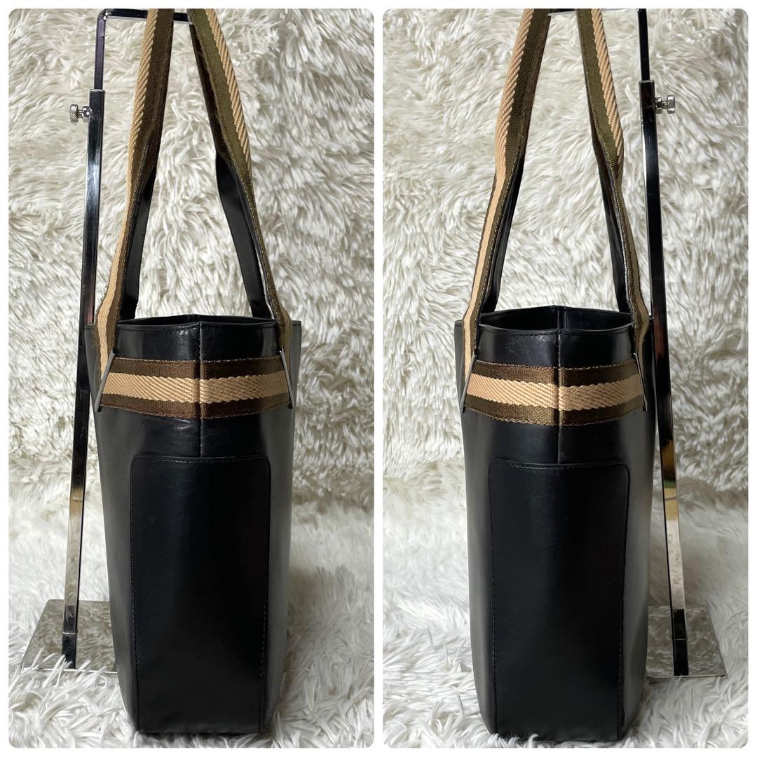 【良品】GUCCI グッチ　トートバッグ　レザー　ブラック　黒　シェリーライン