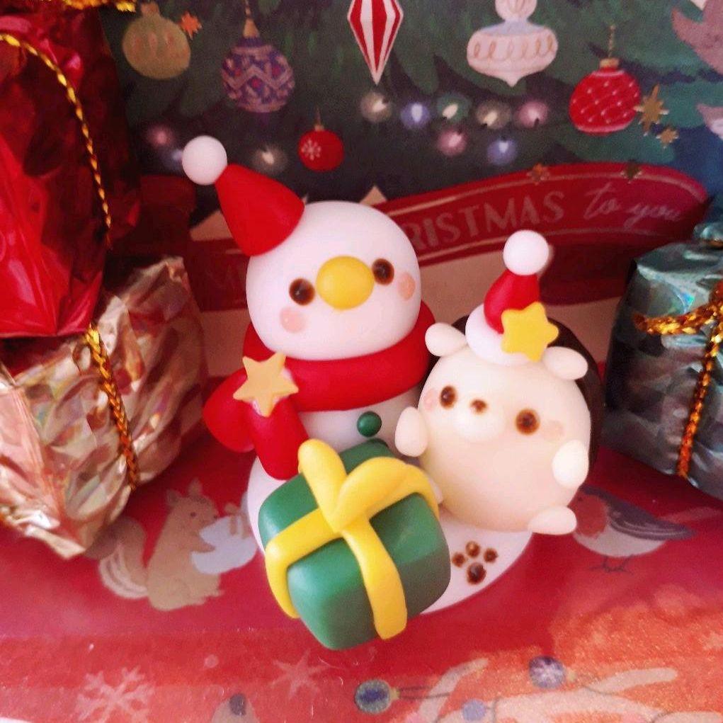 クリスマス☆雪だるま&ハリネズミ