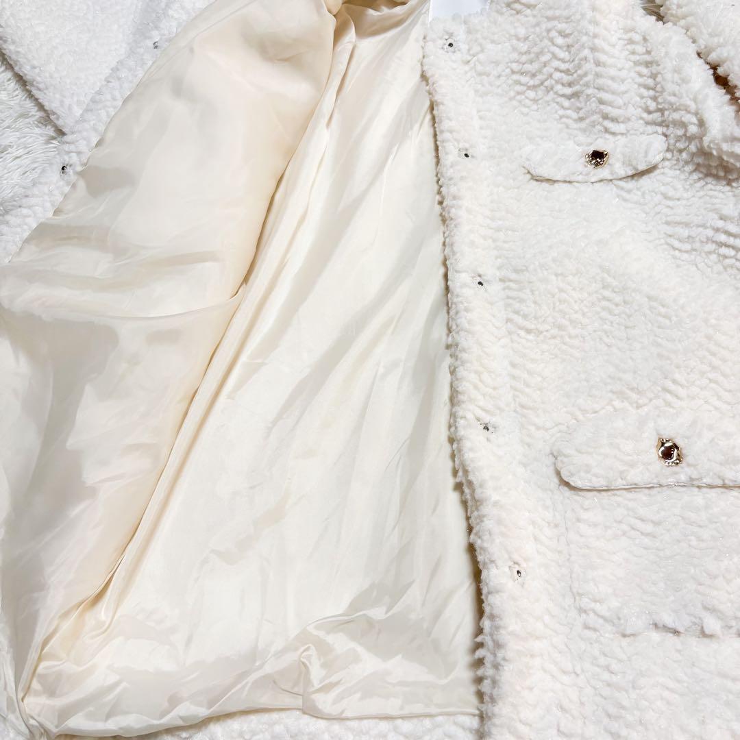 【極美品】dazzlin ダズリン ボアフレンチブルゾン ホワイト ジャケット