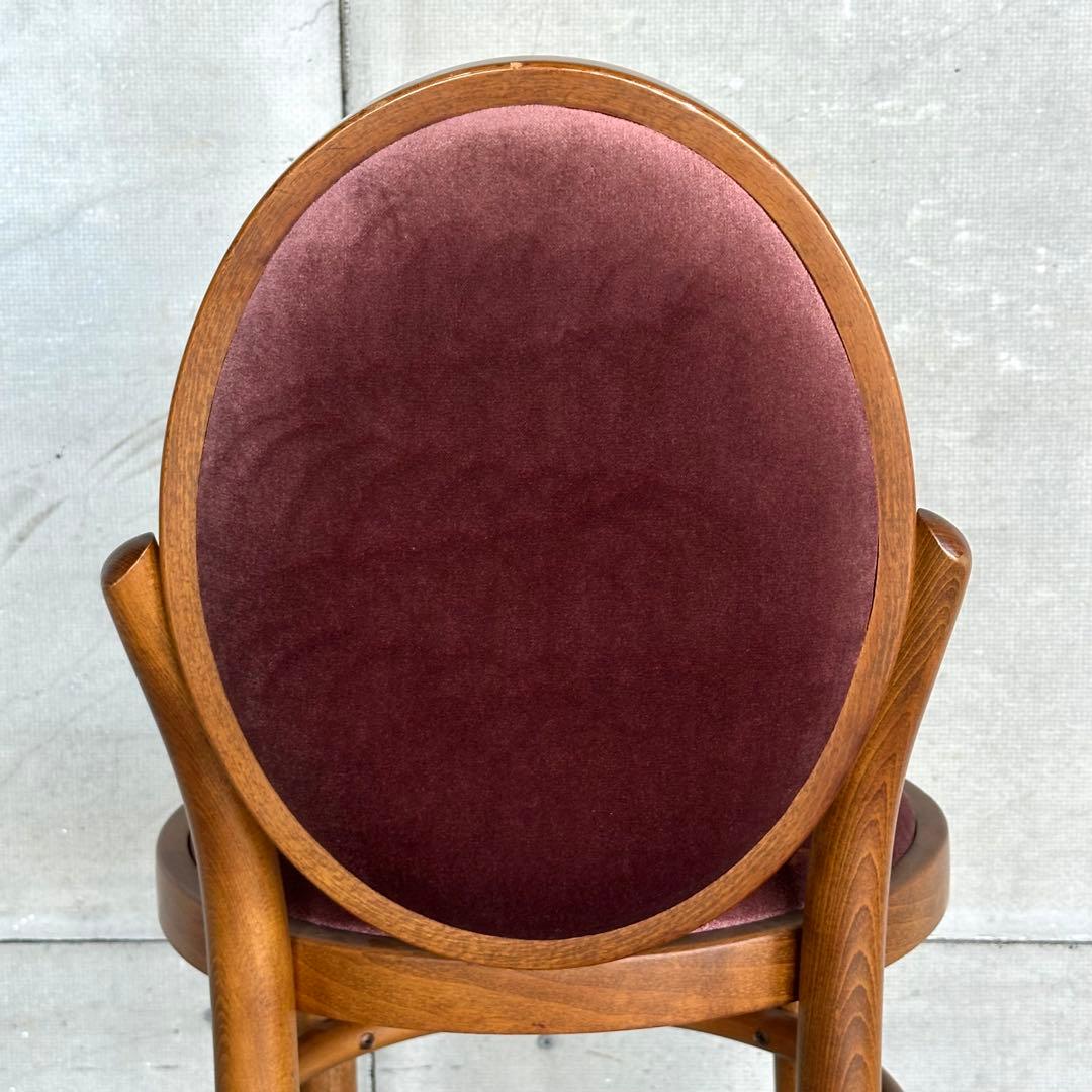 ✦70s★ 昭和興業 丸背チェア｜昭和喫茶 レトロ椅子｜ワインレッド ベロア調
