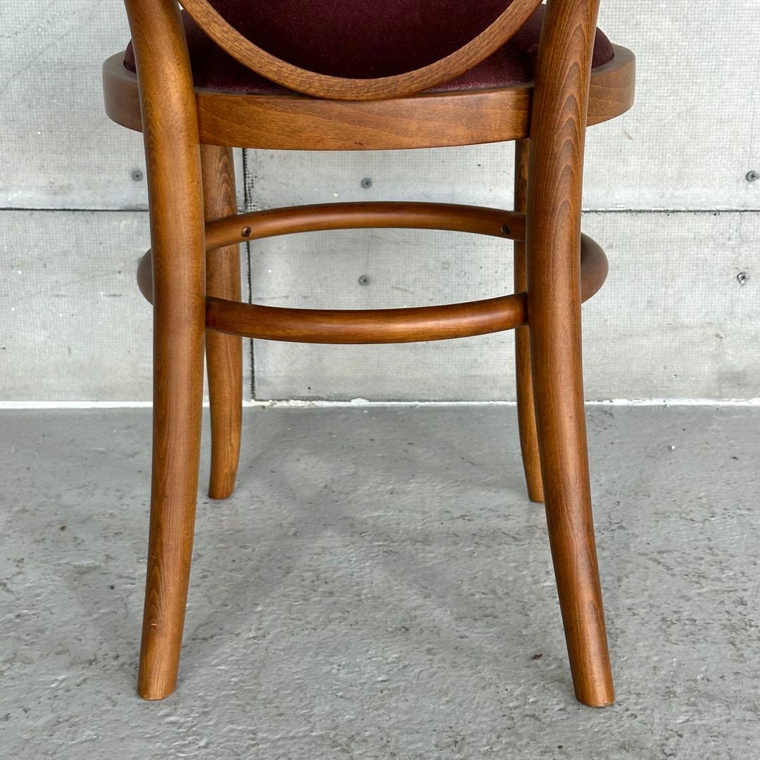 ✦70s★ 昭和興業 丸背チェア｜昭和喫茶 レトロ椅子｜ワインレッド ベロア調