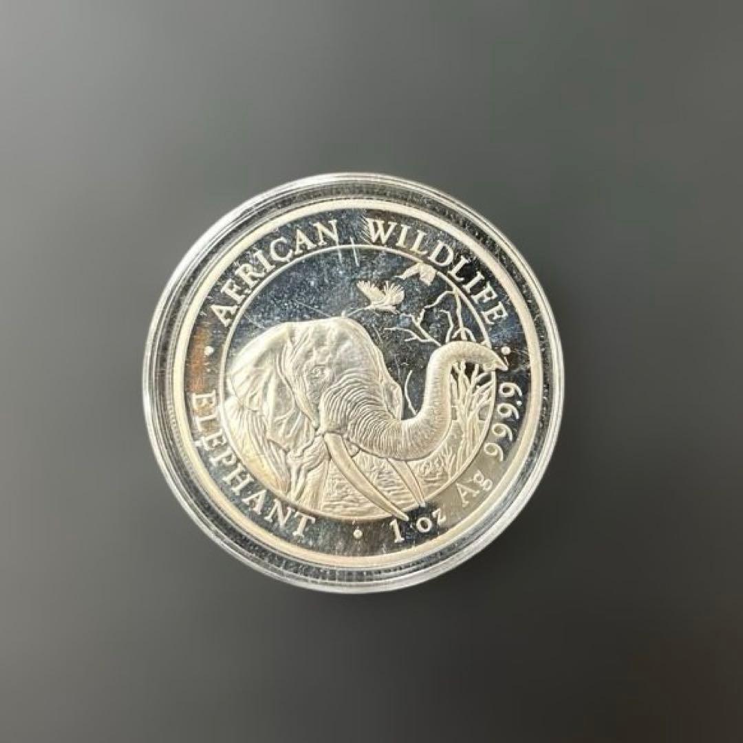 【純銀】ソマリア共和国　2018年　エレファント銀貨100シリング　1オンス①