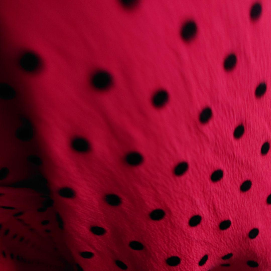 サンローラン／ドット柄（立体ドット）シルク長袖シャツ38