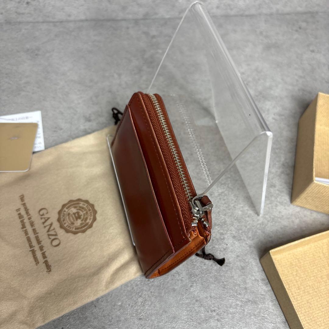 美品！ガンゾ CORDOVAN コードバン　Lファスナー　コンパクトウォレット
