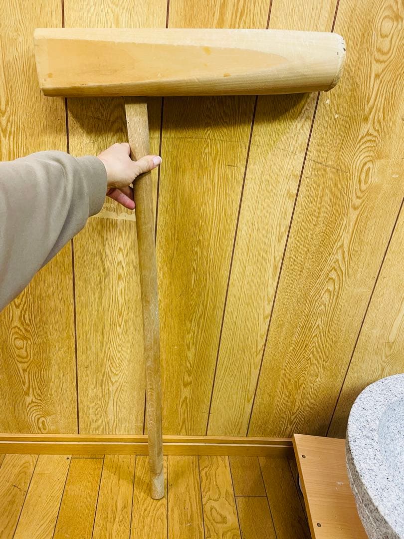 餅つき 石臼 木台 杵 セット 内径40cm 深さ15cm
