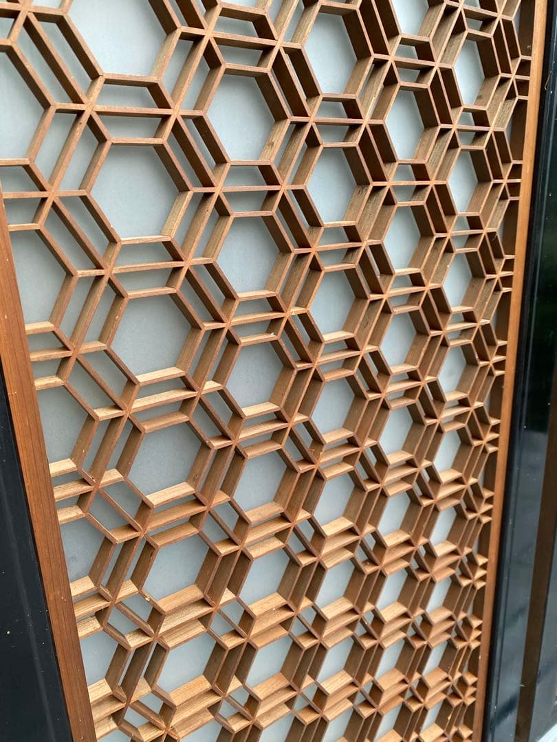 欄間　2枚セット　すりガラス付き　アンティーク　古民家