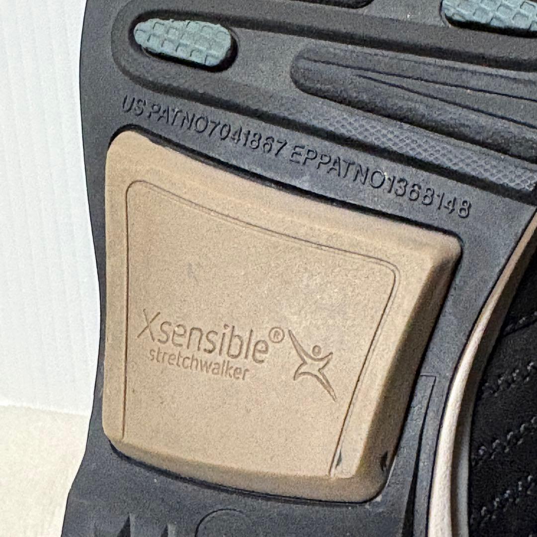 【Xsensible】 ストレッチウォーカー 37 黒 革 健康 綺麗 23.5