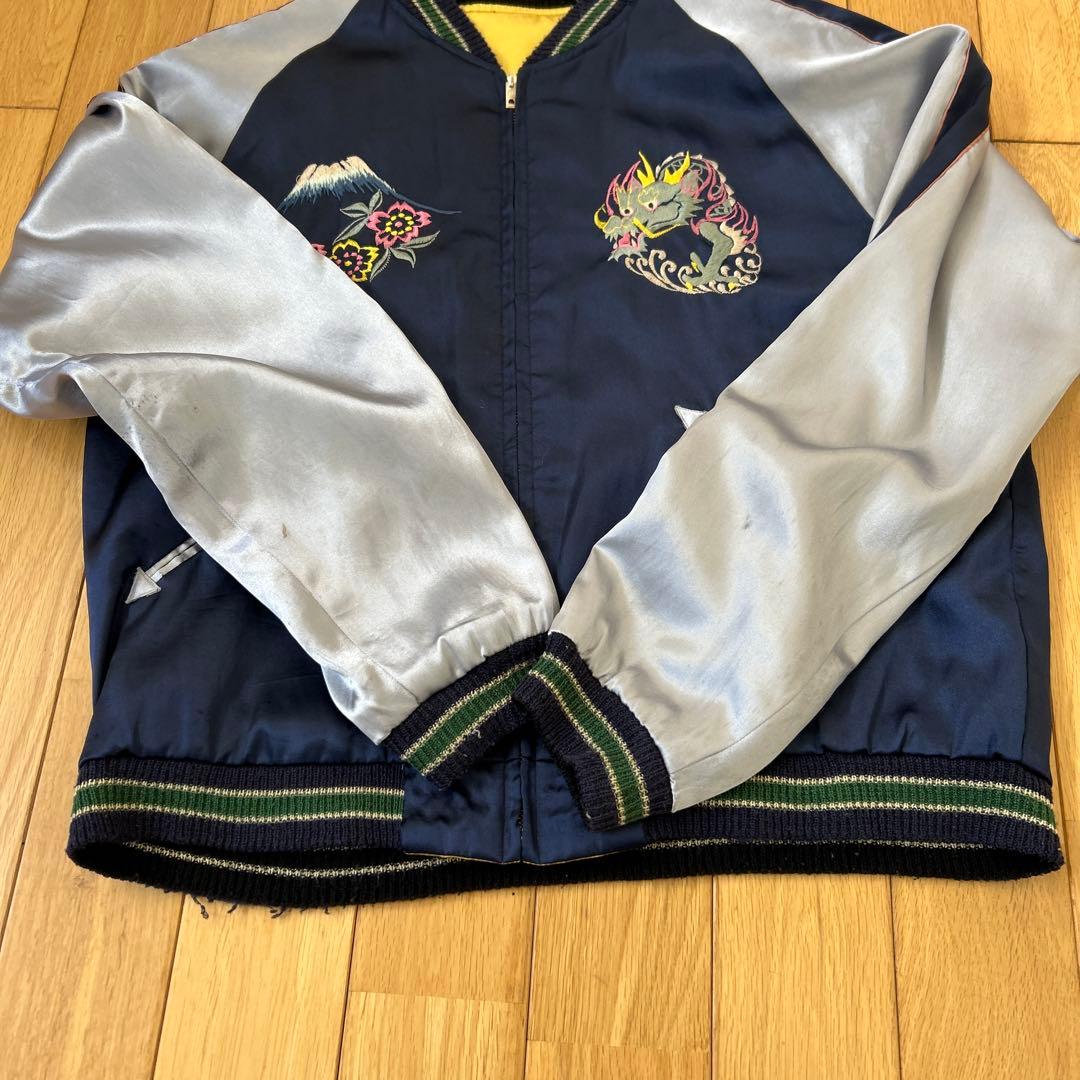 テーラー東洋　スカジャン スカル 鷹 刺繍 　ヴィンテージ　Lサイズ