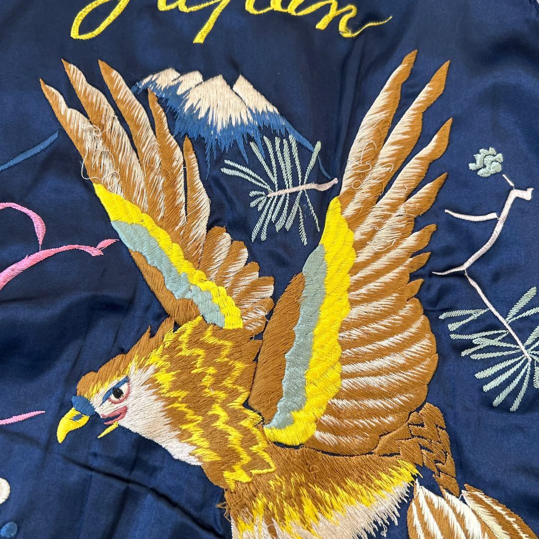 テーラー東洋　スカジャン スカル 鷹 刺繍 　ヴィンテージ　Lサイズ