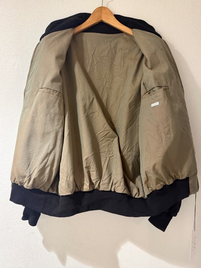 未使用品A.PRESSEアプレッセ/ツイードハリントンジャケット黒サイズ3