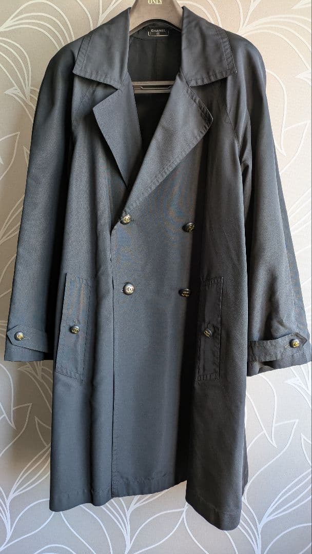 CHANEL ブラック トレンチコート　ビンテージ