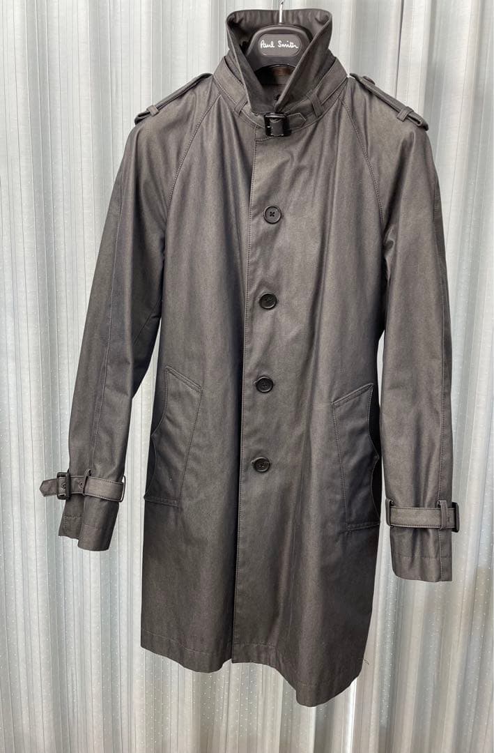 PSポールスミス トレンチコート　無地　灰色　コットン　S ライナー・ベルト付