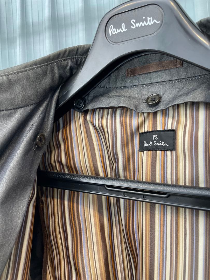 PSポールスミス トレンチコート　無地　灰色　コットン　S ライナー・ベルト付