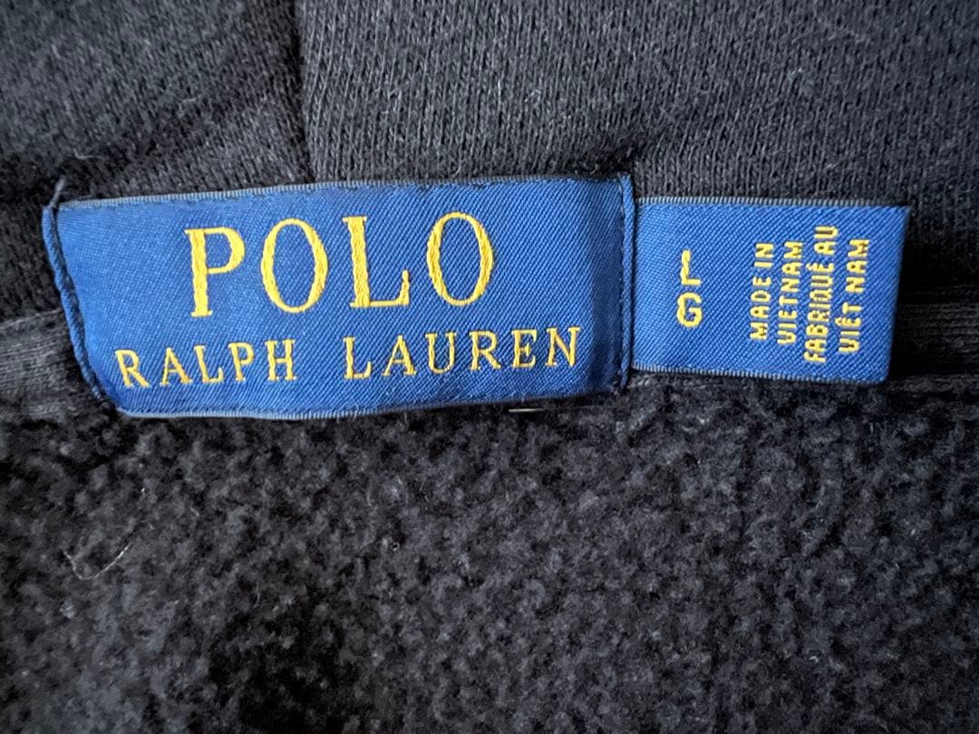 ポロラルフローレン　ポロベア　ホリデー　フルジップパーカー　黒　メンズLサイズ