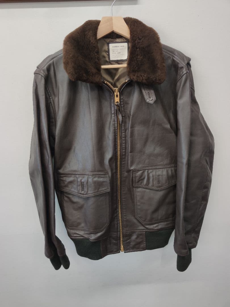 【美品】G-1 レザージャケット 40R 牛革 HOUSTON系ボマージャケット