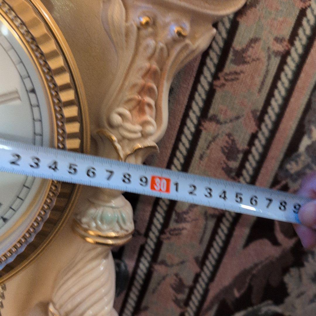 クラシックスロココタイル 掛時計 アイボリー ゴールド