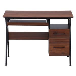 パソコンデスク ワークデスク 約幅100×奥行54×高さ72cm ブラウン