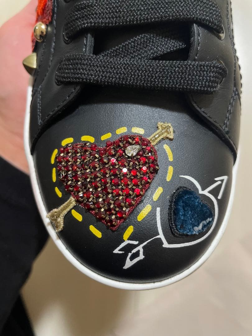 PORTOFINO / ナッパカーフスキン パッチ＆アップリケ スニーカー
