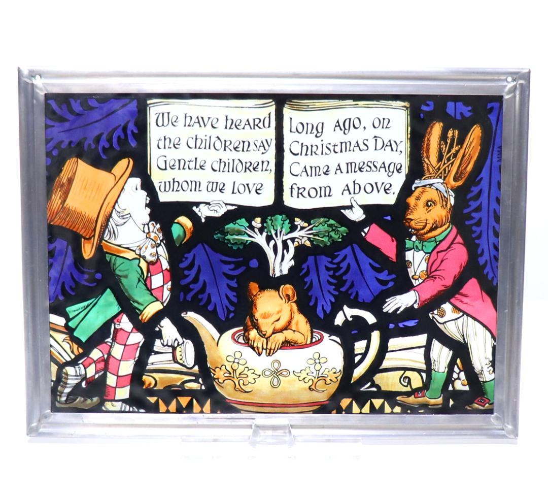 ルイス・キャロル 不思議の国のアリス ヴィンテージ ステンドグラス 狂ったお茶会