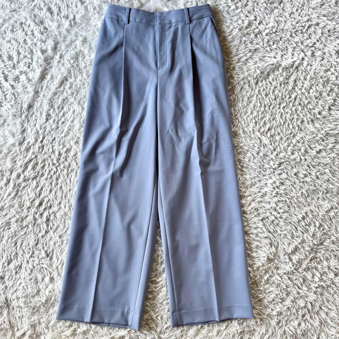 極美品　ユナイテッドアローズ　ビジネススーツ　セットアップ　ノーカラー　ブルー