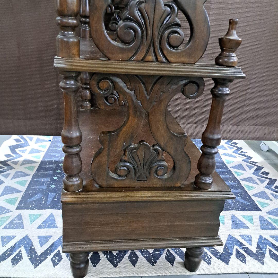 ♡木製彫刻シェルフ 引き出し付き♡