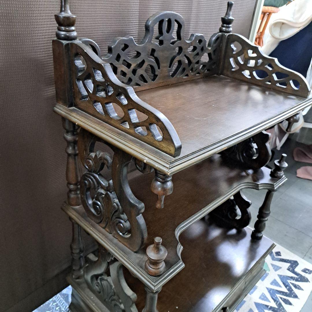 ♡木製彫刻シェルフ 引き出し付き♡